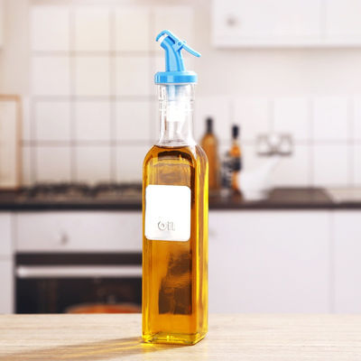 Các dụng cụ nấu ăn khác Quảng trường chai dầu thủy tinh trắng cao với vòi logo tùy chỉnh