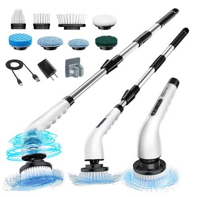 9 Đầu bàn chải có thể thay thế Máy rửa xoay điện với tay cầm có thể tháo rời được điều chỉnh