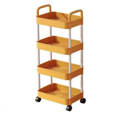 Nhà bếp xếp hàng tổ chức hình vuông xoay 4 tầng Đen nhà hàng nhà hàng lưu trữ giá đỡ giỏ xe đẩy xe đẩy