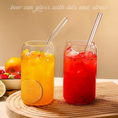 Lễ hội Morden Luxury 16oz Clear Glass Mason Jug với nắp tre và rơm