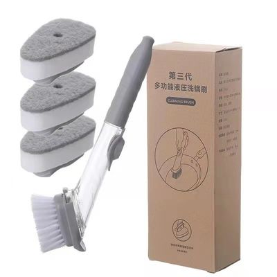 Công cụ nhà bếp Tẩy rửa bàn chải 2 trong 1 Bàn chải rửa chén với tay cầm dài và bọt biển