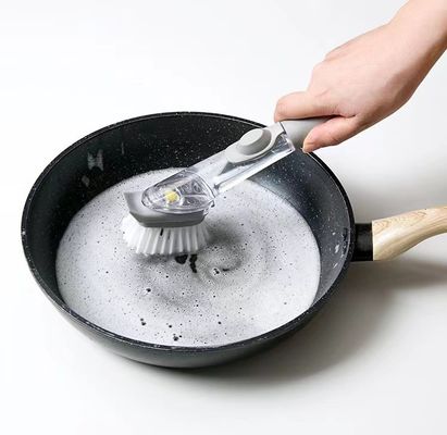 Công cụ nhà bếp Tẩy rửa bàn chải 2 trong 1 Bàn chải rửa chén với tay cầm dài và bọt biển