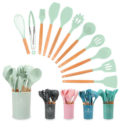 Các phụ kiện nhà bếp nhà hàng 11 miếng Thiết bị không dính với Spatula silicone