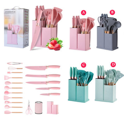 19 Pcs Cây tay cầm Silicone dụng cụ bếp đặt cho các công cụ nấu ăn và nhà hàng cung cấp