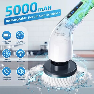Máy rửa điện 7 Đầu bàn chải có thể thay thế có thể điều chỉnh tay cầm Máy rửa không dây