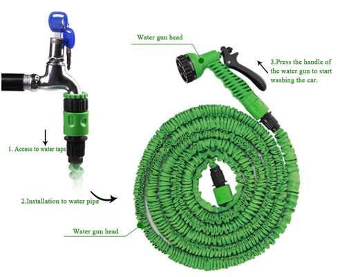 Nước làm đơn giản mở rộng Magic Flex ấm ống vườn 25-200FT với súng phun