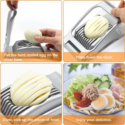 Công cụ bếp được lưu trữ Máy cắt trứng bằng kim loại cầm tay Máy cắt trứng bằng thép không gỉ Máy cắt trứng bằng dây thép cho trứng đun sôi cứng