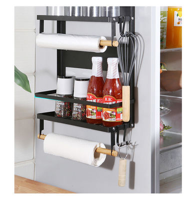 4 Tier Máy tổ chức tủ lạnh từ tính cho máy giữ khăn giấy bếp 5 móc và dung lượng 2.6KG