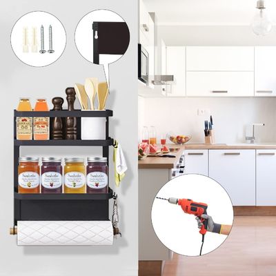 Hộp lưu trữ giá đỡ kim loại tủ lạnh kệ ẩm ẩm gia vị xếp hàng tổ chức cho tủ lạnh