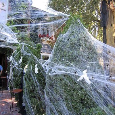 Polyester Spider Web Cotton Thread Trang trí nhà ma ám cho Halloween Party Props