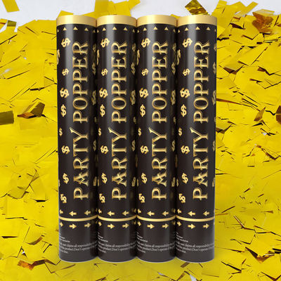 30cm Custom Logo Vàng kim loại Confetti Cannon cho lễ kỷ niệm và dịp đặc biệt