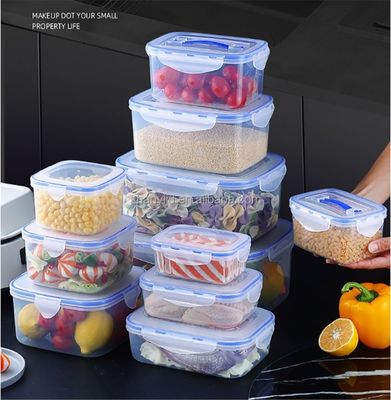 3pcs Bộ hộp lưu trữ nhựa kín không khí cho thùng chứa thực phẩm đa chức năng