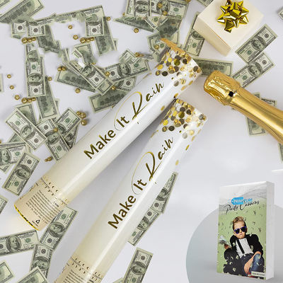 Tiền Confetti Đồ dùng bữa tiệc cầm tay Confetti Cannon với Logo tùy chỉnh chai sắt