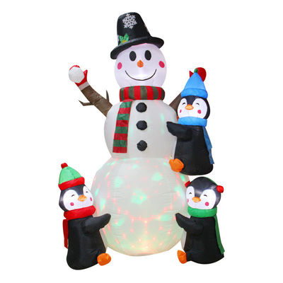 Ngoài trời Giáng sinh chiếu sáng Santa Sleigh Arch với người tuyết Gingerbread Tree Inflatables