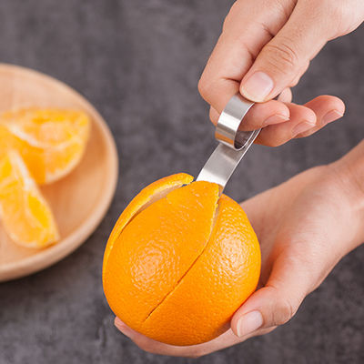 430 Vòng thép không gỉ Mini Size Fruit Peeler Kitchen Gadget Manual Orange Peeler Sliver