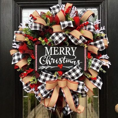 Vòng XMAS vương miện cho cửa trước Vương miện rơi với logo tùy chỉnh