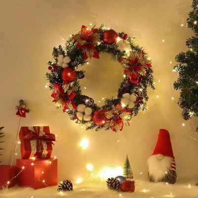 Vòng XMAS vương miện cho cửa trước Vương miện rơi với logo tùy chỉnh