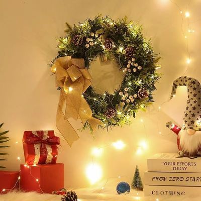 Vòng XMAS vương miện cho cửa trước Vương miện rơi với logo tùy chỉnh