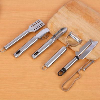 304 Stainless Steel Set of Kitchen Gadgets 6 in 1 cho việc cắt lông trái cây và rau quả