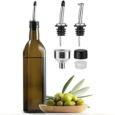 Green Glass Oil Drizzler 500ml để nấu ăn trong nhà bếp với ống phun thép không gỉ