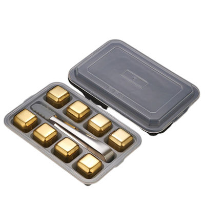 Cung cấp 304 Stainless Steel Whiskey Stone Gift Set 8pcs/set để làm mát rượu vang đỏ