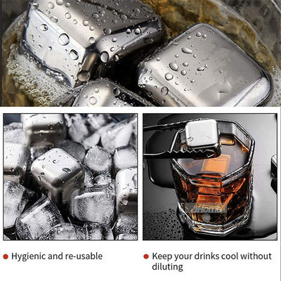 Cung cấp 304 Stainless Steel Whiskey Stone Gift Set 8pcs/set để làm mát rượu vang đỏ