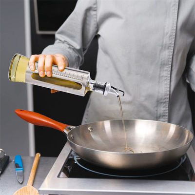 500ml Capacity Silver Stainless Steel Olive Oil Dispenser chai thủy tinh với vòi đổ