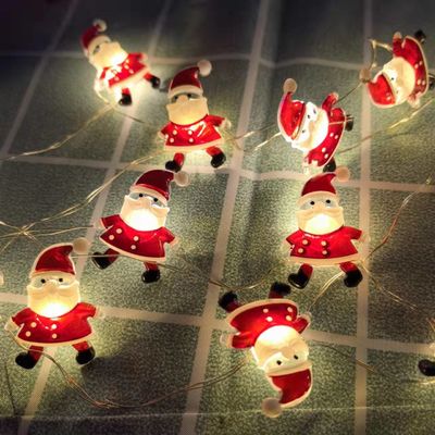 Santa Claus Scepter Bông tuyết Vòng vớ Elk Đèn đèn dây LED cho trang trí Giáng sinh cổ tích