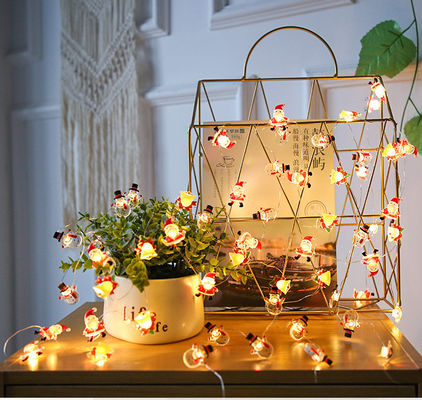 Santa Claus Scepter Bông tuyết Vòng vớ Elk Đèn đèn dây LED cho trang trí Giáng sinh cổ tích