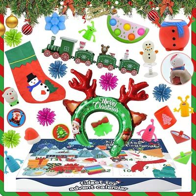 24pcs Christmas Advent Calendar Blind Box Cartoon Fidget Squishy Toy cho trẻ em