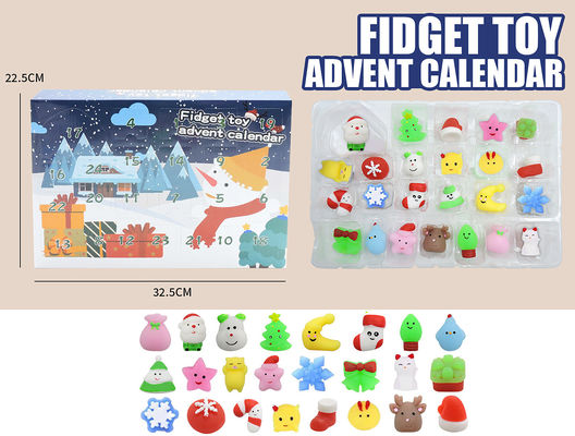 24pcs Christmas Advent Calendar Blind Box Cartoon Fidget Squishy Toy cho trẻ em