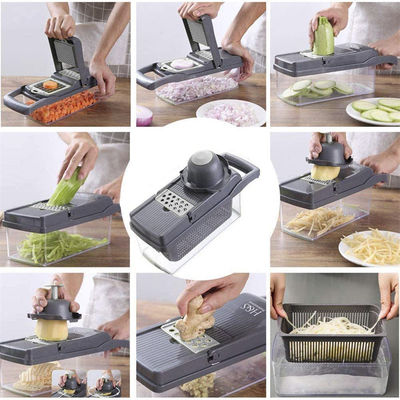 Máy cắt hành tây đa chức năng cầm tay Chiếc cắt trái cây Máy cắt khoai tây Máy cắt da bán tốt nhất 12 trong 1