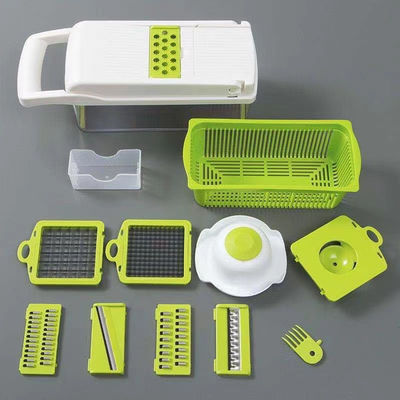 Các công cụ rau quả bán chạy nhất phụ kiện nhà bếp 12 trong 1 thực phẩm Dicer Chiếc cắt hành tây