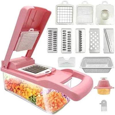 Các công cụ rau quả bán chạy nhất phụ kiện nhà bếp 12 trong 1 thực phẩm Dicer Chiếc cắt hành tây