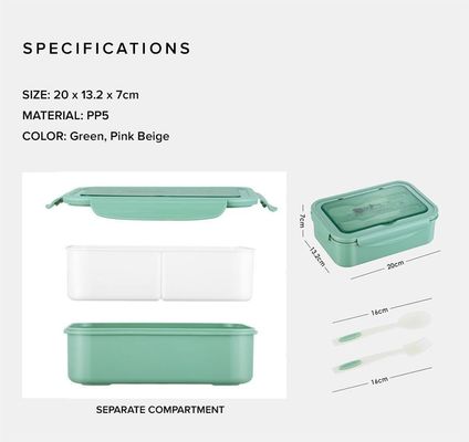 Sản xuất Xẻ/Chiếc đậy/Cây đấm/Chiếc đấm BPA-Free 1400 ML PP5 Lunch Box cho trẻ em/Người lớn