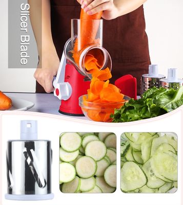3 Blades trống được cung cấp Rotary Cheese Grater cho Máy cắt rau bằng tay và Walnut Grinder