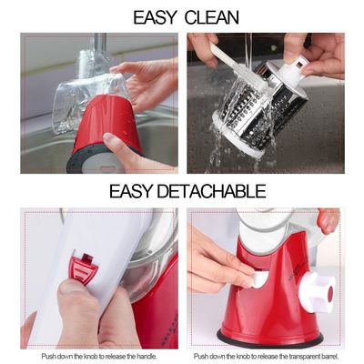 3 Blades trống được cung cấp Rotary Cheese Grater cho Máy cắt rau bằng tay và Walnut Grinder