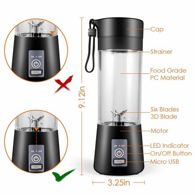 2/4/6 Blades Mini USB Mixer và máy trộn gia đình có thể sạc lại cho nước ép xanh di động