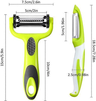 Logo tùy chỉnh Thép không gỉ Khoai tây trái cây Julienne Cây tẩy rau 19 * 2.5 * 2cm