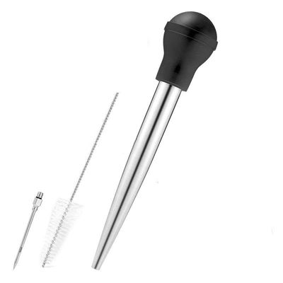 304 Stainless Steel Silicone Drip Oil Seasoning Tube cho BBQ Turkey Needle trong Balck