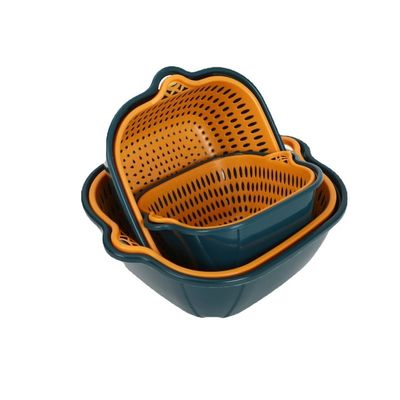 Cất giữ rau Căn hộ 6pcs 2 lớp nhựa nhiều nước cống sạch cống giỏ