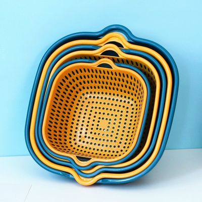 Cất giữ rau Căn hộ 6pcs 2 lớp nhựa nhiều nước cống sạch cống giỏ