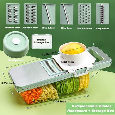 Mint Green Stainless Steel Vegetable Slicer Hoàn hảo để chuẩn bị bữa ăn nhanh chóng và dễ dàng