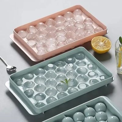 33 Khoang vòng tròn quả bóng đá cube khay hình cầu đá sản xuất khuôn với nắp
