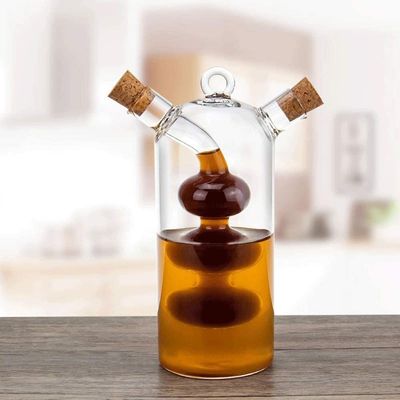 Clear Glass Bubble Pot 2-in-1 Thùng bếp để tách ấm và chai Cruet Set