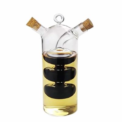 Clear Glass Bubble Pot 2-in-1 Thùng bếp để tách ấm và chai Cruet Set