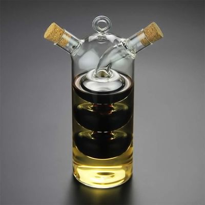 Clear Glass Bubble Pot 2-in-1 Thùng bếp để tách ấm và chai Cruet Set