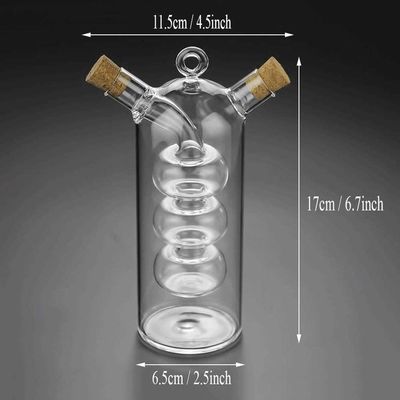 Clear Glass Bubble Pot 2-in-1 Thùng bếp để tách ấm và chai Cruet Set