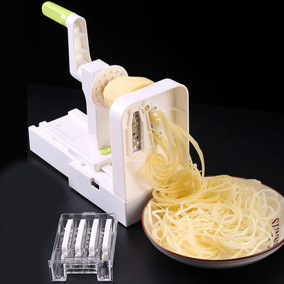 Rotary rau quả Grater 5 In 1 đa nhà bếp tay cắt ruy băng Spiral slicer