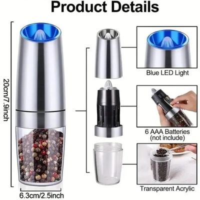 Bộ máy nghiền hạt tiêu điện với logo trang phục Tái nạp muối và hạt tiêu